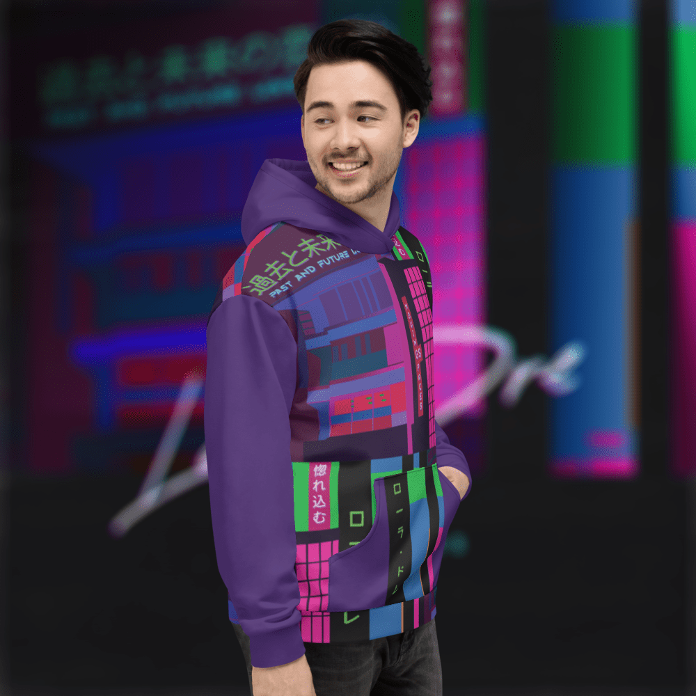 Moving Spaces - Unisex Hoodie (Synthpop Edition - Purple) - Image 5