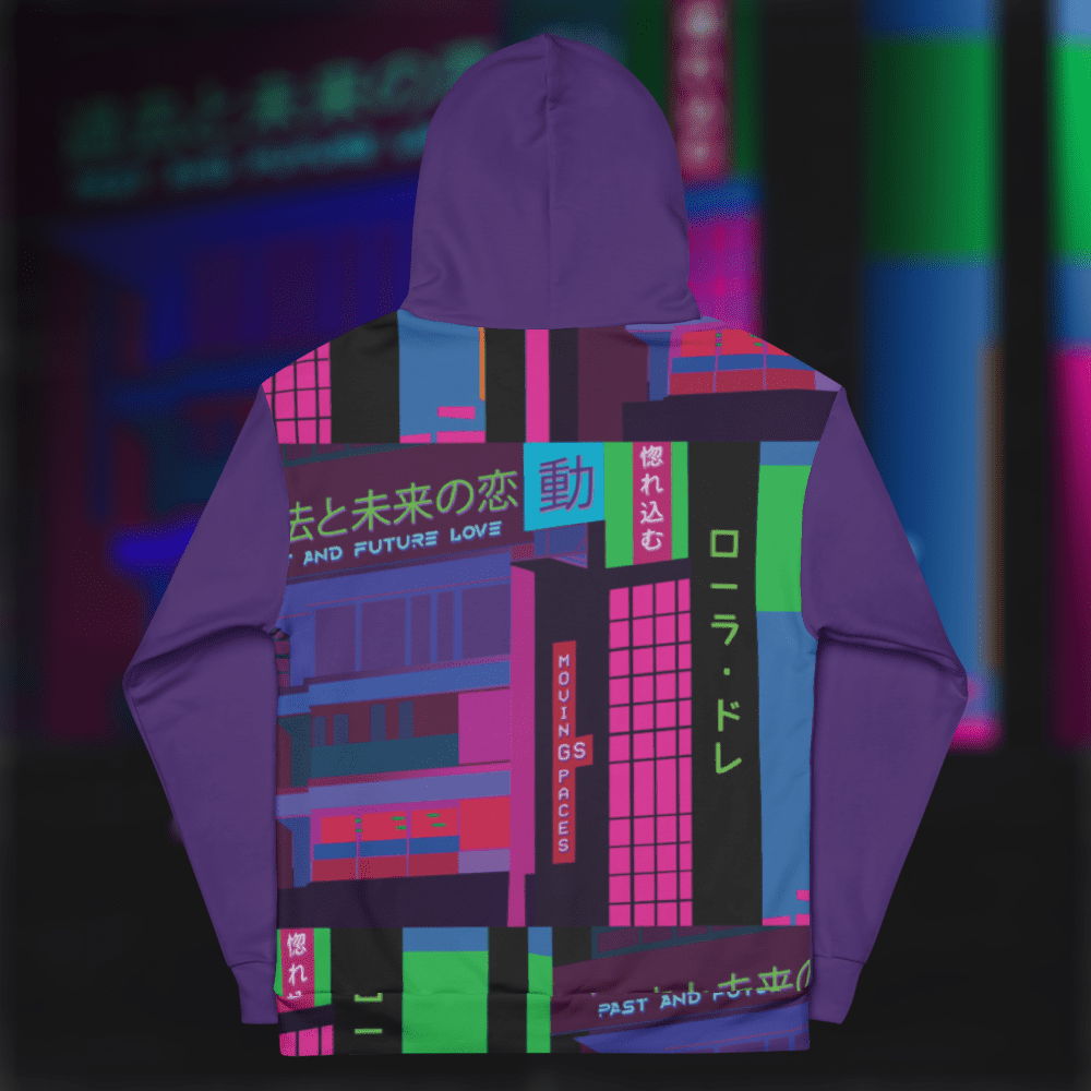 Moving Spaces - Unisex Hoodie (Synthpop Edition - Purple) - Image 2