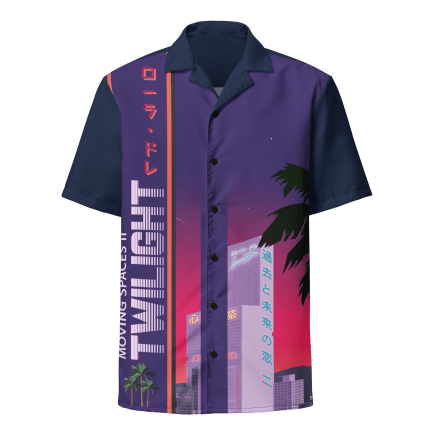 Moving Spaces II: Twilight Retro Button Shirt (Unisex)