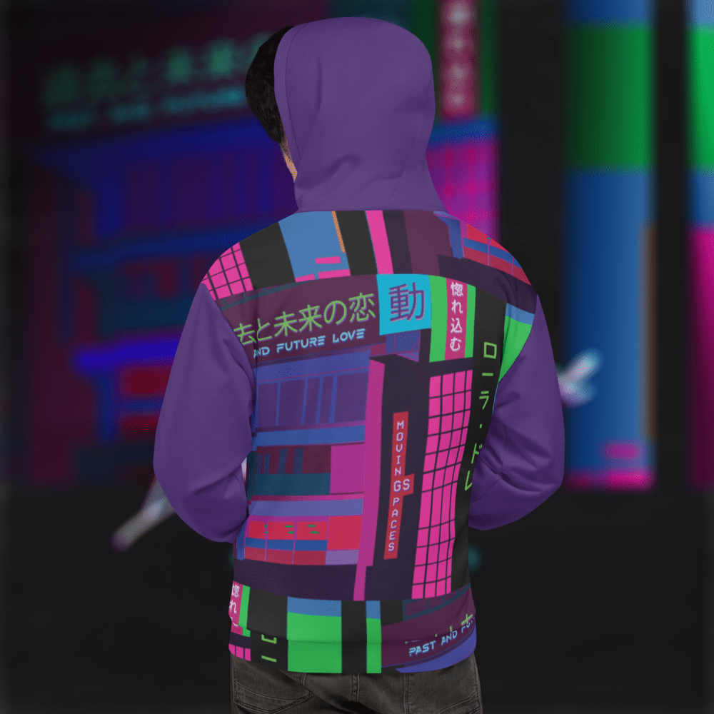 Moving Spaces - Unisex Hoodie (Synthpop Edition - Purple) - Image 4
